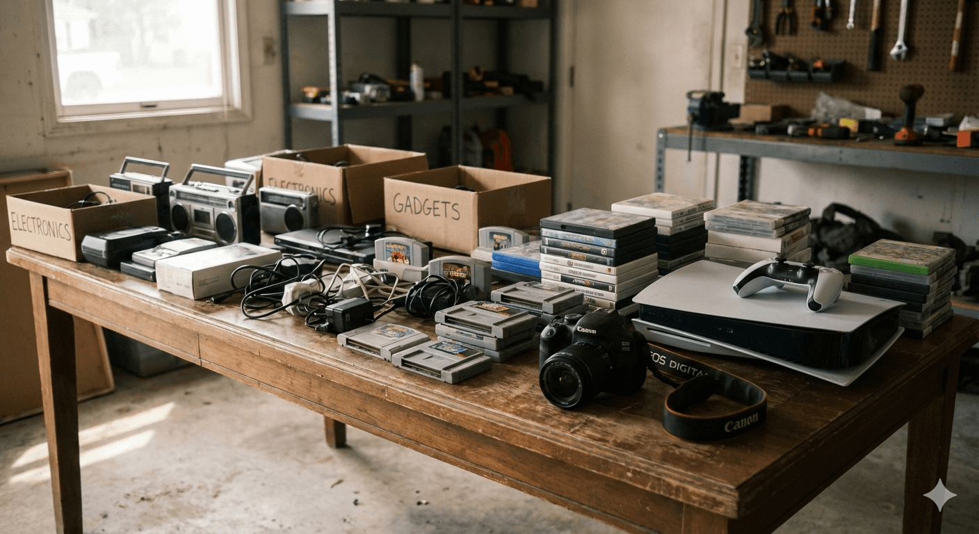 Electronics workspace background