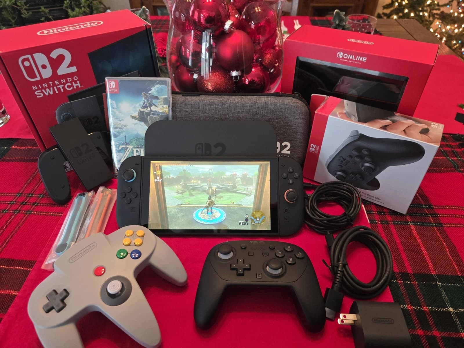 Nintendo Switch 2 Bundle : Pro & 64 Controller, Case & Zelda TOTK Game - Image 1